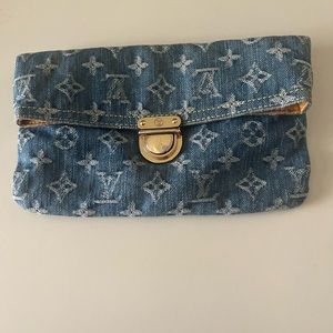 Vintage Louis Vuitton Denim Pochette Clutch